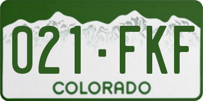 CO license plate 021FKF