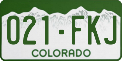 CO license plate 021FKJ