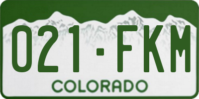 CO license plate 021FKM