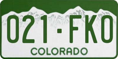 CO license plate 021FKO