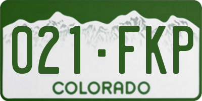 CO license plate 021FKP