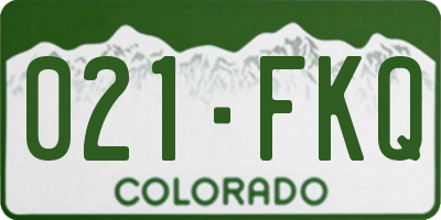 CO license plate 021FKQ