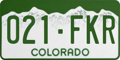 CO license plate 021FKR