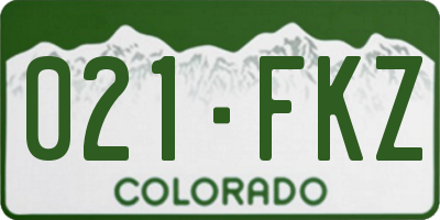 CO license plate 021FKZ