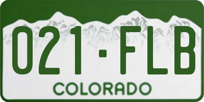 CO license plate 021FLB