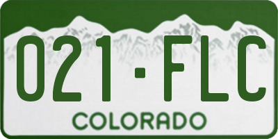 CO license plate 021FLC
