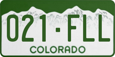 CO license plate 021FLL