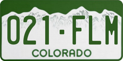 CO license plate 021FLM