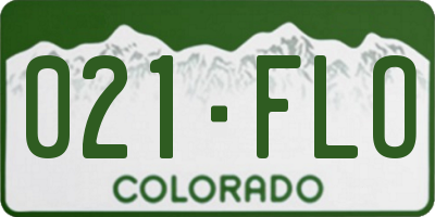 CO license plate 021FLO