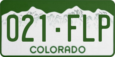 CO license plate 021FLP
