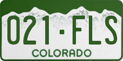 CO license plate 021FLS