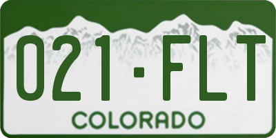 CO license plate 021FLT