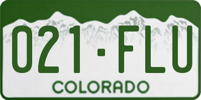CO license plate 021FLU