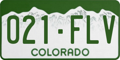 CO license plate 021FLV