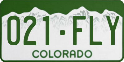 CO license plate 021FLY