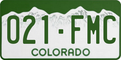 CO license plate 021FMC