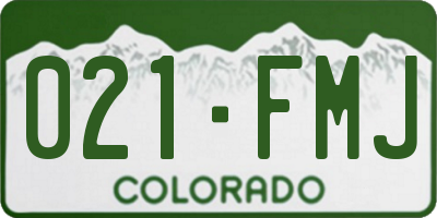 CO license plate 021FMJ