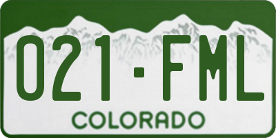 CO license plate 021FML