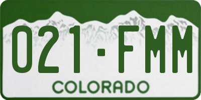 CO license plate 021FMM