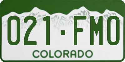 CO license plate 021FMO