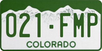 CO license plate 021FMP