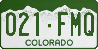 CO license plate 021FMQ