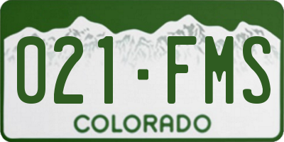 CO license plate 021FMS