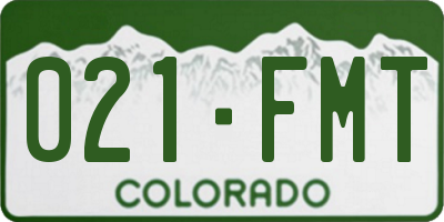 CO license plate 021FMT