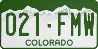 CO license plate 021FMW