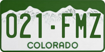 CO license plate 021FMZ