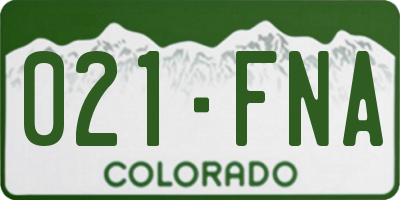 CO license plate 021FNA