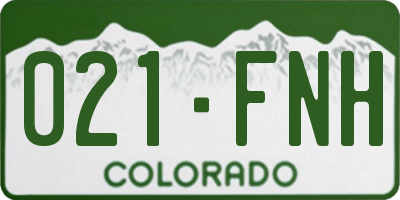 CO license plate 021FNH