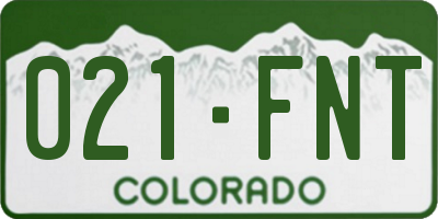 CO license plate 021FNT