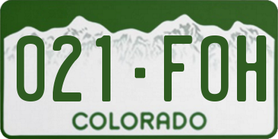 CO license plate 021FOH