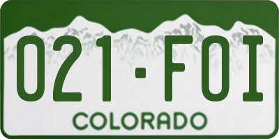 CO license plate 021FOI
