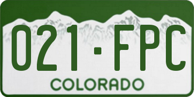 CO license plate 021FPC