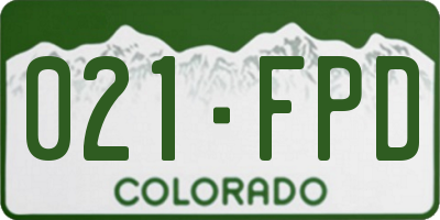 CO license plate 021FPD