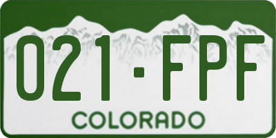 CO license plate 021FPF