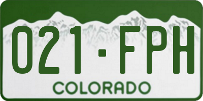 CO license plate 021FPH