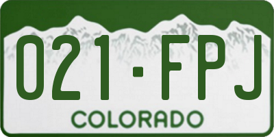 CO license plate 021FPJ