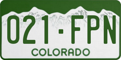 CO license plate 021FPN