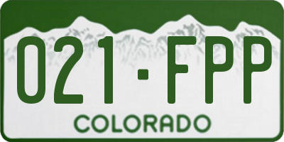 CO license plate 021FPP