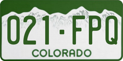 CO license plate 021FPQ