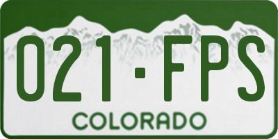 CO license plate 021FPS