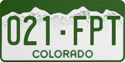 CO license plate 021FPT
