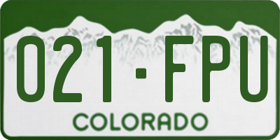 CO license plate 021FPU