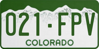CO license plate 021FPV