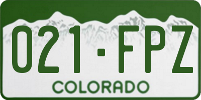 CO license plate 021FPZ
