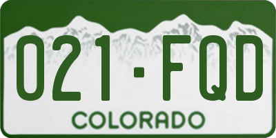 CO license plate 021FQD