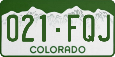 CO license plate 021FQJ